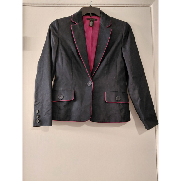 Apostrophe Jackets & Blazers - Ladies Apostrophe Stretch Black Pink Blazer Work Wear Jacket Womens Size 6
